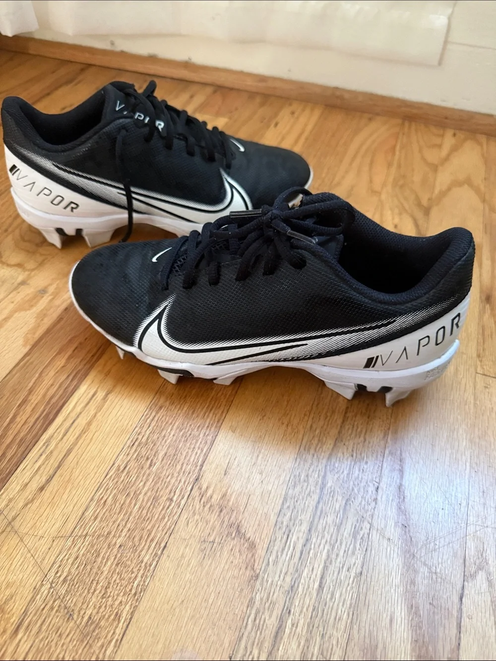 Nike Black and White Vapor football Cleats